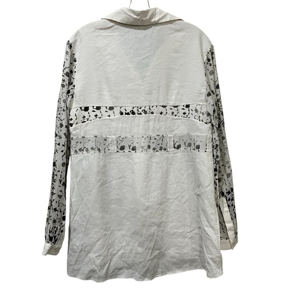 Jonathan Cohen 8 Made in USA Linen Hand Painted Designer Button Down Shirt Y2 - Picture 2 of 8